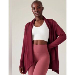 Athleta Womens Berry Pranyana yoga wrap long sleeve size Large
